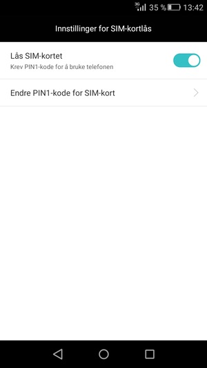 Velg Endre PIN1-kode for SIM-kort eller Endre PIN2-kode for SIM-kort