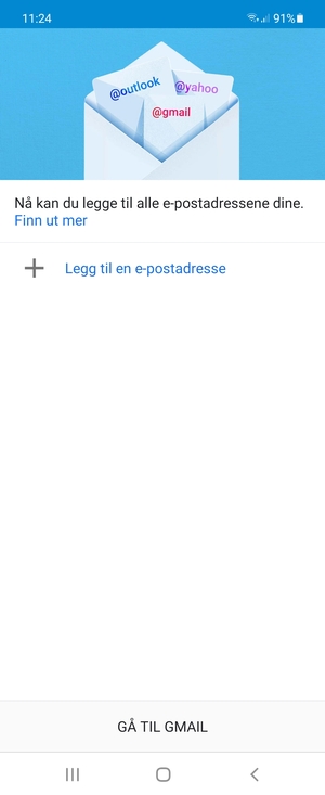 Velg Legg til en e-postadresse