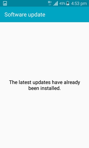 If your phone is up to date, you will see the following screen