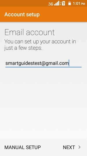 Enter your Gmail or Hotmail address and select NEXT