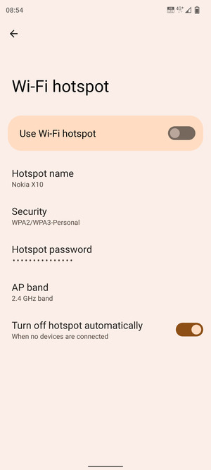 Select Hotspot password