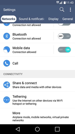 Select Networks and Tethering