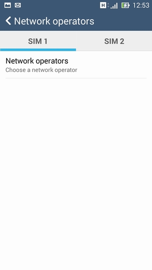 Select the SIM card and select Network operators