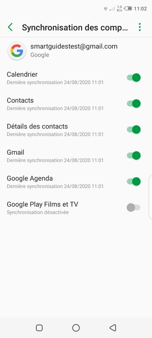 Assurez-vous que Contacts est sélectionné et sélectionnez le bouton du Menu