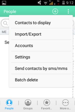 Select Contacts to display