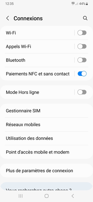 Sélectionnez Point d'accès mobile et modem