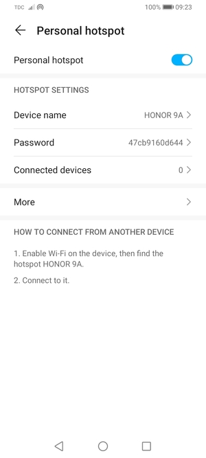 Your phone is now set up for use as a modem