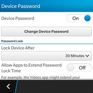 Your BlackBerry is now secure with a screen lock