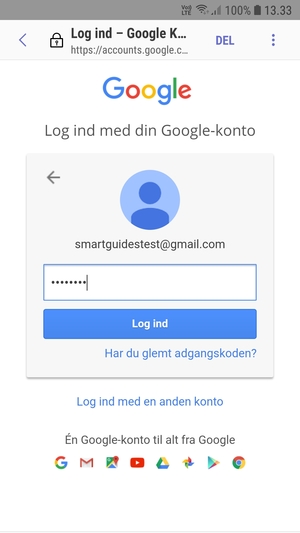 Indtast din Gmail adgangskode og vælg Log ind