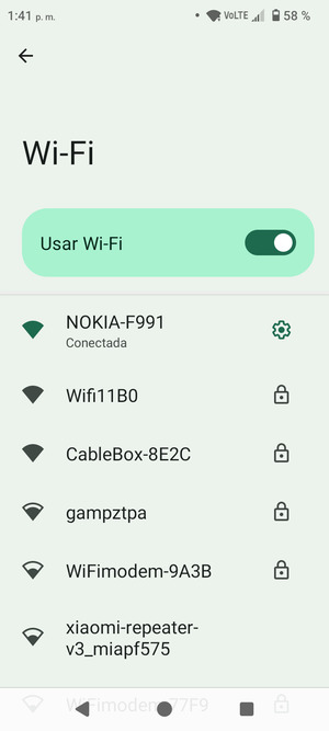 Ahora está conectado a la red Wi-Fi