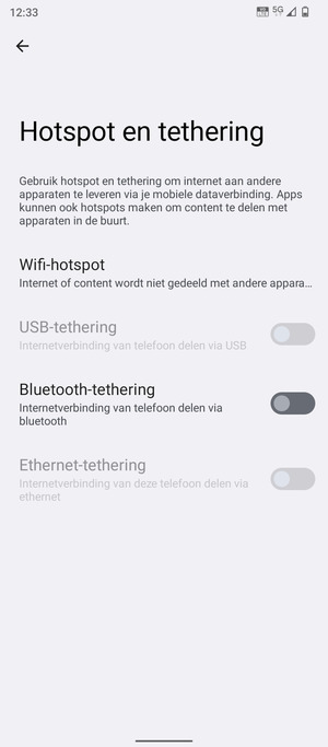 Selecteer Wifi-hotspot