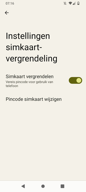 Selecteer  Pincode simkaart wijzigen