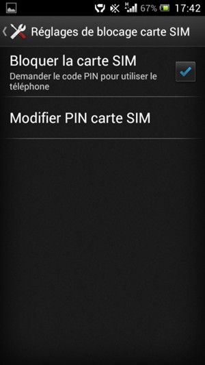 Sélectionnez Modifier PIN carte SIM