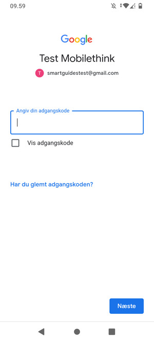 Indtast din Gmail adgangskode og vælg Næste