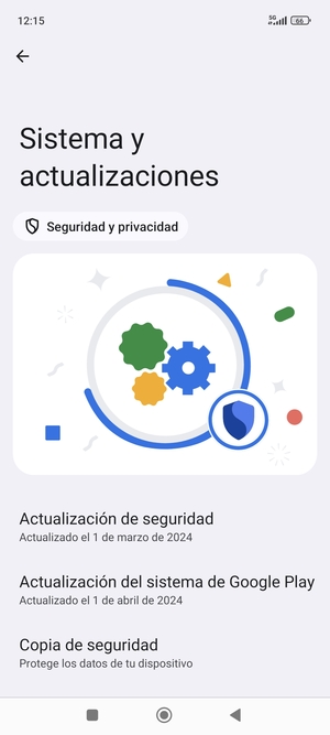 Seleccione Actualización del sistema de Google Play