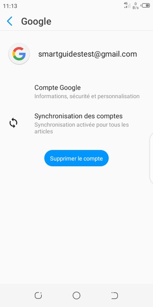 Sélectionnez Synchronisation des comptes