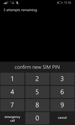 Confirm your new SIM PIN