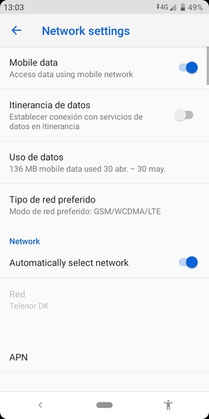 Desactive Automatically select network