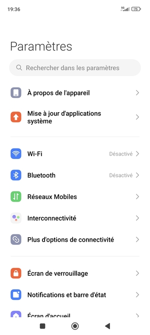 Sélectionnez À propos de l'appareil