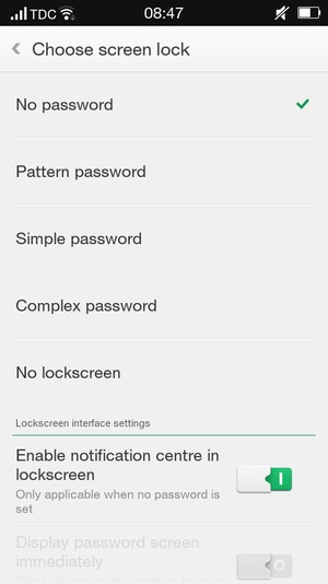 Select Pattern password