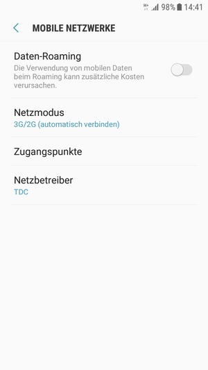 Wählen Sie Netzmodus