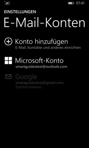 Ihre Kontakte von Google werden nun auf Ihr Lumia synchronisiert