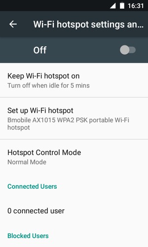 Select Set up Wi-Fi hotspot
