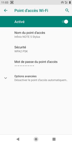 Votre téléphone est maintenant configuré pour être utilisé comme modem