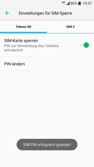 Ihre SIM-PIN wurde geändert