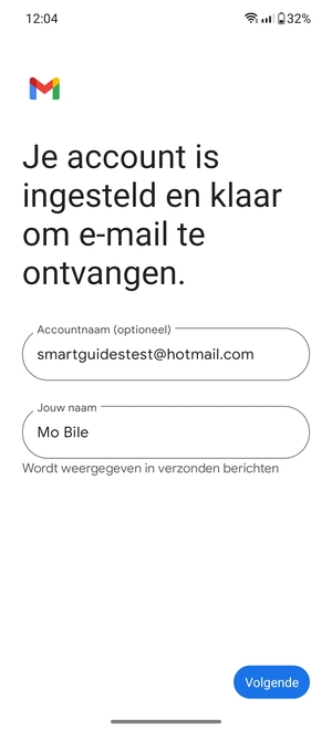 Geef uw account een naam en voer uw naam in. Selecteer Volgende