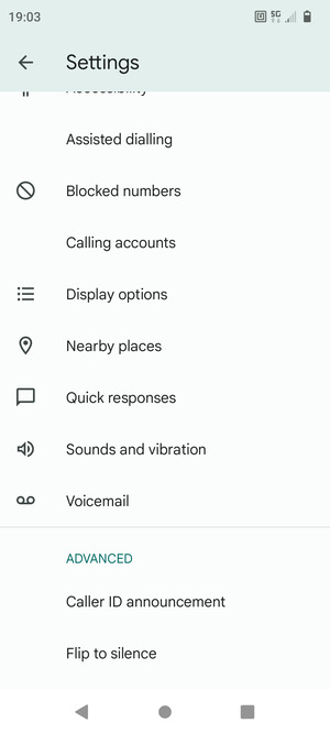 Scroll to and select Voicemail