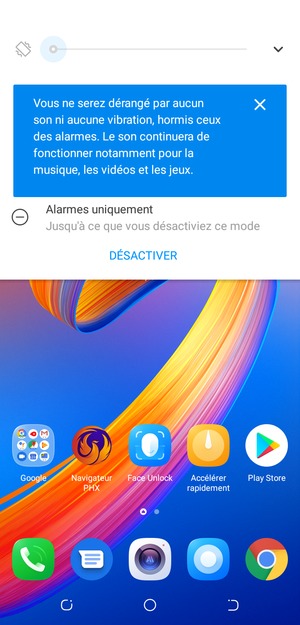 Appuyez une fois de plus pour passer en mode silencieux