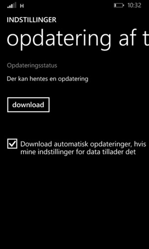 Hvis din telefon ikke er opdateret, vælg download
