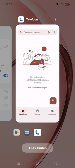 Selecteer Alles sluiten om alle actieve apps te sluiten