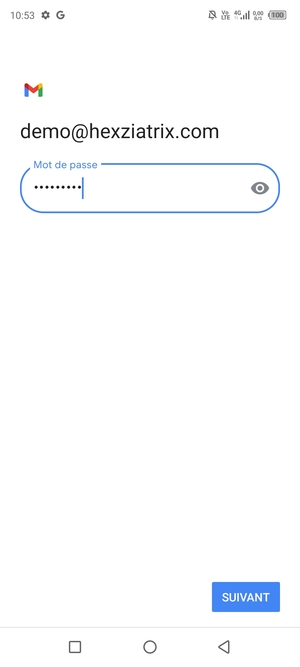 Saisissez votre Mot de passe et sélectionnez SUIVANT