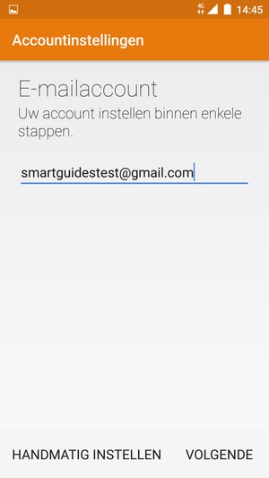 Voer uw Gmail of Hotmail adres in en selecteer VOLGENDE