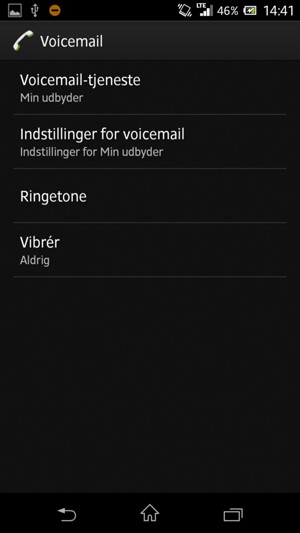 Vælg Indstillinger for voicemail