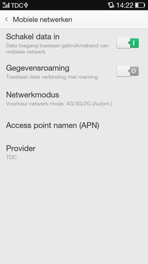 Selecteer Access point namen (APN)