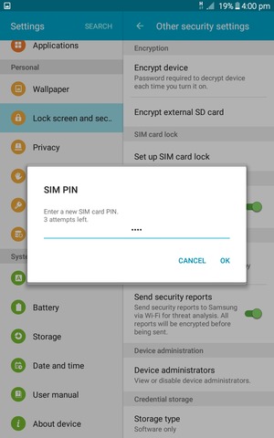 Enter your New SIM card PIN and select OK