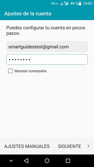 Introduzca su dirección de correo electrónico de Gmail o Hotmail y su contraseña. Seleccione SIGUIENTE