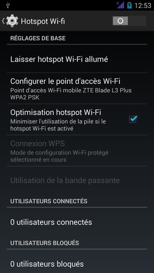 Activer le Hotspot Wi-fi