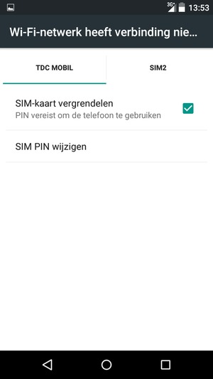Selecteer SIM1 of SIM2 en selecteer SIM PIN wijzigen
