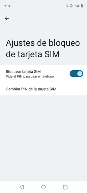 Seleccione Cambiar PIN de la tarjeta SIM