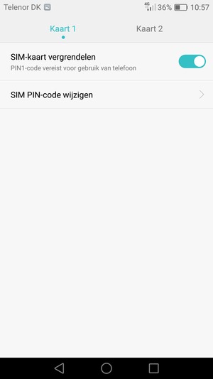 Selecteer Kaart 1 of Kaart 2 en selecteer SIM PIN-code wijzigen