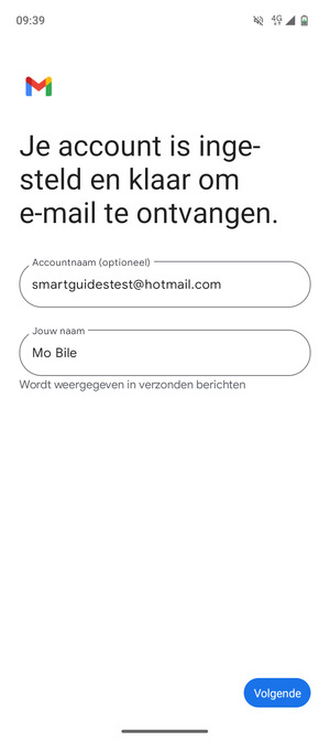 Geef uw account een naam en voer uw naam in. Selecteer Volgende