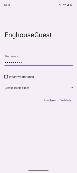 Voer het Wifi-wachtwoord in en selecteer Verbinden