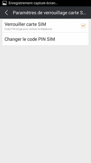 Sélectionnez Changer le code PIN SIM