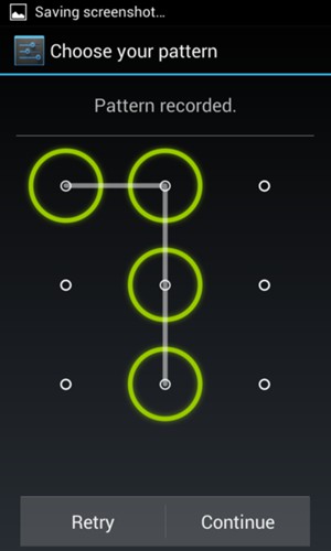 Draw an unlock pattern and select Continue