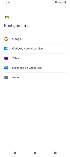 Vælg Outlook, Hotmail og Live