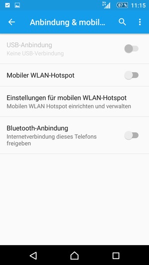 Wählen Sie Einstellungen für mobilen WLAN-Hotspot